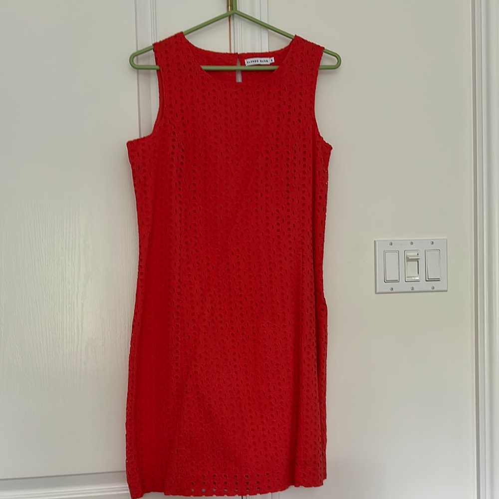 ALFRED SUNG Orange Sleeveless Sheath Mini Dress